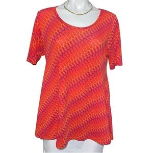 LuLaRoe Women’s Small Multi-Colored Amelia Unicorn Striped Scoop Neck shirt